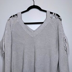 L.A. Hearts - Off The Shoulder Gray Knit Sweater
